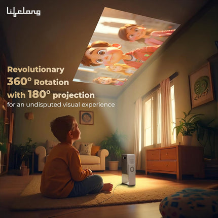 Lifelong Electronics Lightbeam 2 Pro Smart Projector | Android, 1080P HD Native & 4K Ultra HD Support, 4000 Lumens | for Room & Outdoors | All OTT Apps | WiFi/BT, Mirroring, USB, HDMI, 180°, Speakers