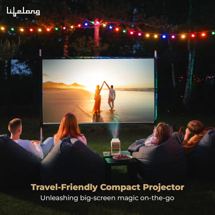 Lifelong Electronics Lightbeam 2 Pro Smart Projector | Android, 1080P HD Native & 4K Ultra HD Support, 4000 Lumens | for Room & Outdoors | All OTT Apps | WiFi/BT, Mirroring, USB, HDMI, 180°, Speakers