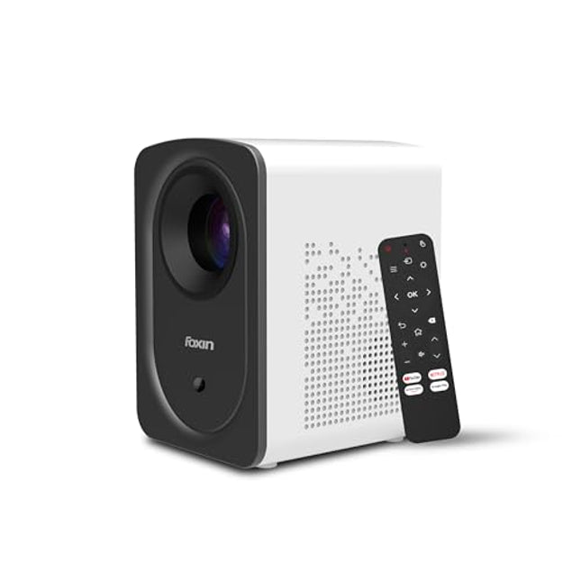 Foxin Vision 510 Smart Projector | Android 9.0 with OTT Apps | Native 720P with 4K Support | 5000 Lumens | 150 Inch Display | Wi-Fi & Bluetooth | Mini Projector for Room | 8W Speaker | White - Unboxify