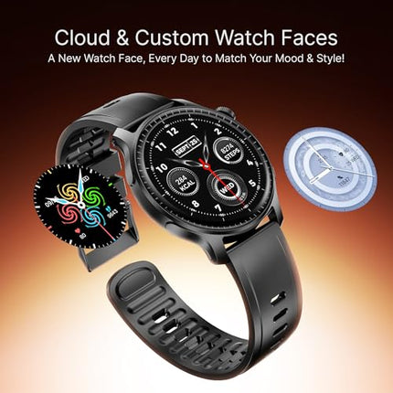 Boat Ultima Prime smartwatch with 1.43” AMOLED Display, AOD, Personalized Fitness Nudges, Functional Crown,100+ Sports Modes, Create Your Own Watchface, smartwatch for Man and Woman (Onyx Black) - Unboxify