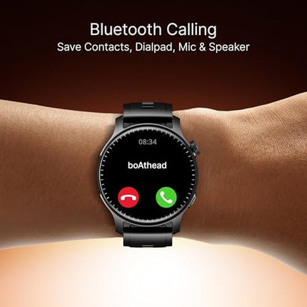 Boat Ultima Prime smartwatch with 1.43” AMOLED Display, AOD, Personalized Fitness Nudges, Functional Crown,100+ Sports Modes, Create Your Own Watchface, smartwatch for Man and Woman (Onyx Black) - Unboxify