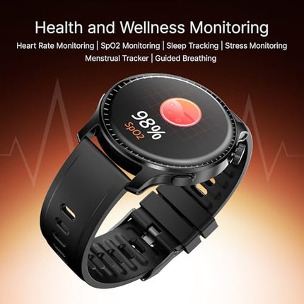 Boat Ultima Prime smartwatch with 1.43” AMOLED Display, AOD, Personalized Fitness Nudges, Functional Crown,100+ Sports Modes, Create Your Own Watchface, smartwatch for Man and Woman (Onyx Black) - Unboxify