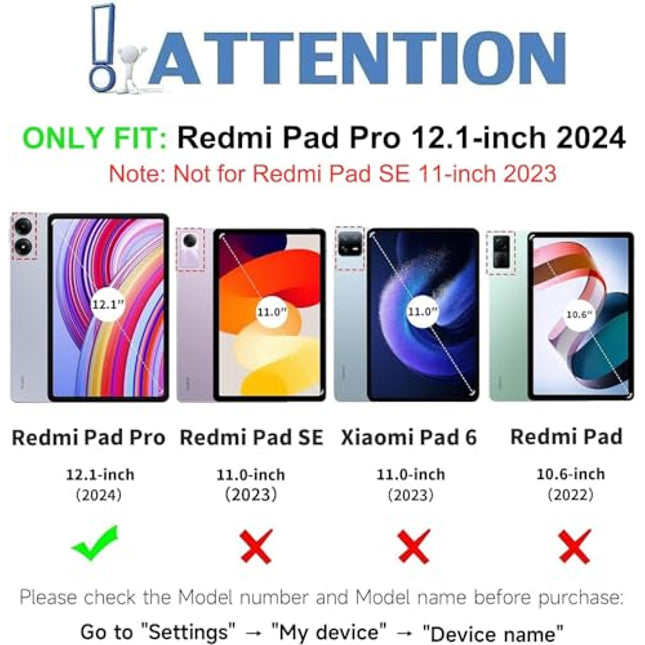 typecase Keyboard Case for Redmi Pad Pro & Pro 5G (12.1 inch) with TRACKPAD,Slim Lightweight Stand Cover,Magnetically Detachable Wireless Bluetooth Keyboard for Redmi Pad Pro & Pro 5G-12.1 Inch ONLY - Unboxify