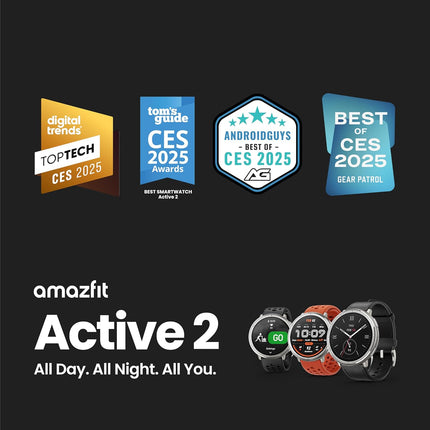 Amazfit Active 2 44mm AMOLED Smart Watch, Built in GPS, 10day Battery, 5ATM Water Resistant, for iOS & Android, Accurate Readings, 2000 Nits Bright, 160+ Sports Mode, Sleep Monitor, Black Silicone (BRAND NEW/SEALED)