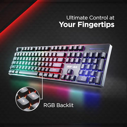 Acer 4 in 1 Wired Gaming Combo, 7 Color LED Backlit Keyboard, RGB Mouse (800/1600/2400/3200 DPI), Premium Gaming Headset (50mm Driver, 120dB) with Mixed Light Effect, Fabric Weave Mousepad (Black) - Unboxify