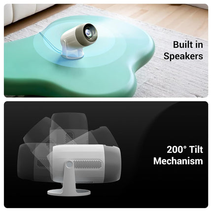 ZEBRONICS PIXAPLAY 63, Smart LED Projector, 5000 Lumens, 150 Inch Screen Size, 200° Tilt Mechanism, Auto Keystone Adaptation, Android, Built-in Speaker, Bluetooth, HDMI ARC, WiFi, 1080p, Miracast