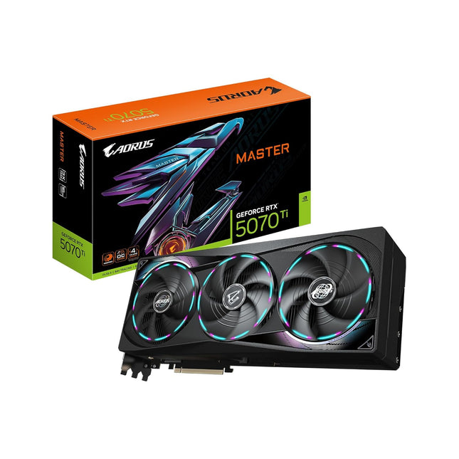 GIGABYTE AORUS GeForce RTX 5070 Ti Master 16G Graphics Card, 16GB 256-bit GDDR7, PCIe 5.0, WINDFORCE Cooling System, GV-N507TAORUS M-16GD Video Card