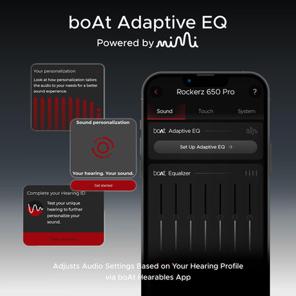Boat New Launch Rockerz 650 Pro, Touch/Swipe Controls, Dolby Audio, 80Hrs Battery, 2Mics ENx, Fast Charge, App Support, Dual Pair, Bluetooth Over Ear Headphones with Mic (Iris Black) - Unboxify