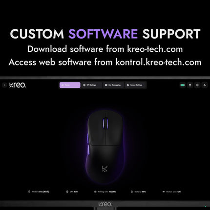 Kreo Anzu 52g Ultralight Ergonomic Wireless Gaming Mouse for PC, Rechargeable Mouse Wireless with 50+Hours Battery Life, High End 80M Huano Switches, 12000DPI - Unboxify