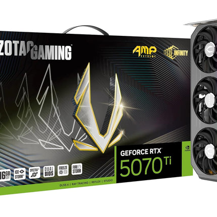 ZOTAC Gaming Geforce RTX 5070 Ti AMP Extreme Infinity Graphics Card - Black|16 GB|DLSS 4|GDDR7|256 Bit|Icestorm 3.0 Advanced Cooling|Triple Fan|Spectra 2.0 ARGB Lighting|ZT-B50710B-10P (BRAND NEW/SEALED)