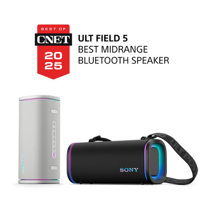Sony New Launch ULT Field 5 Bluetooth Wireless Speaker with Massive Bass|360° Party Light|25hrs Playtime|IP67|Shoulder Strap|Quick Charge|Built in Powerbank|Party Connect(SRS-ULT50)-Black