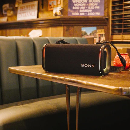 Sony New Launch ULT Field 5 Bluetooth Wireless Speaker with Massive Bass|360° Party Light|25hrs Playtime|IP67|Shoulder Strap|Quick Charge|Built in Powerbank|Party Connect(SRS-ULT50)-Black