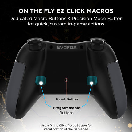 EvoFox One S Universal 3-Mode Wireless Gaming Controller, HallSense™ Precision Joysticks, Bluetooth 5.0, 2.4GHz, Fast Type-C Charging for PC, Mobile, Android TV, PS4 & Console Gaming