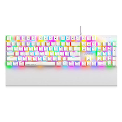 Ant Esports MK4100 RGB Mechanical Gaming Keyboard, Outemu Brown Switches Tactile & Clicky – Chroma RGB – Magnetic Wrist Rest – Double Shot ABS Keycaps, Hot Swappable Switches – Mercury - Unboxify