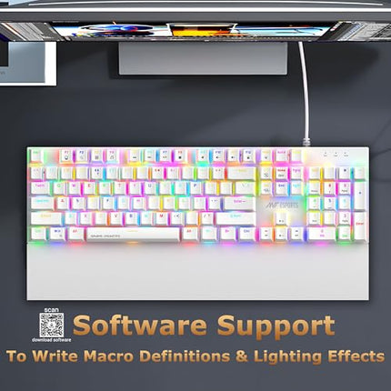 Ant Esports MK4100 RGB Mechanical Gaming Keyboard, Outemu Brown Switches Tactile & Clicky – Chroma RGB – Magnetic Wrist Rest – Double Shot ABS Keycaps, Hot Swappable Switches – Mercury - Unboxify
