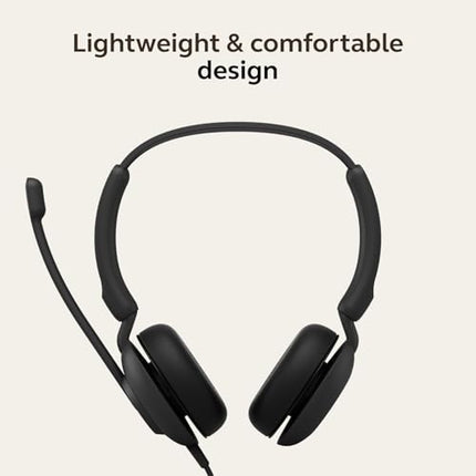 Jabra Evolve 10, On Ear Noise Cancellation Mic with Fully Adjustable Boom Arm and USB-A Connectivity Stereo Headset, Black - Unboxify