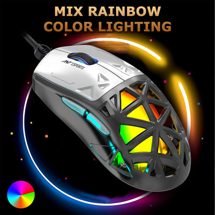 Ant Esports Thunder10, 60% Wired Mechanical Gaming Keyboard Mouse Combo, Anti-Ghosting Brown Switch RGB Backlit Keyboard,5 Programable Buttons 3200DPI RGB Weight Honeycomb Mouse PC MAC_Carbon Black