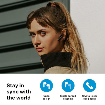 Sennheiser ACCENTUM Open True Wireless Earbuds-Smart Touch Controls, Lightweight & Breathable Design, Upto 28H Battery, Quick Charging, IPX4 Splash Resistance-Black - Unboxify
