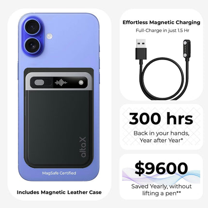 AltaX ThinkNote AI Voice Recorder for Meetings, Calls & Lectures | ChatGPT Powered Instant Transcription, Auto Summary & Mind Maps | 118 Language Support | All-Metal Design w/Case | 64GB (BRAND NEW/SEALED)