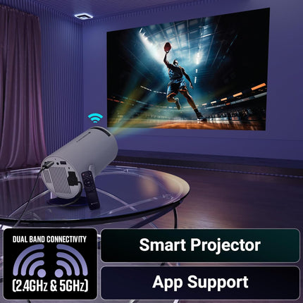 Zebronics PixaPlay® 73 Android Smart Projector, 720p Native, Support 4K, OTT Apps (Netflix, PrimeVideo, Hotstar), 200° Rotatable, 3300 Lumens, Auto Keystone, Miracast, 3W Speaker, 130" Screen, WiFi|BT - Unboxify