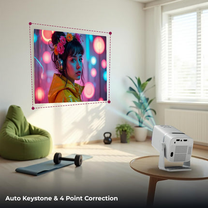 WZATCO Yuva Go Plus, Full HD 1080p Native, Android 13.0 Smart Home Projector 4k Ultra HD, Rotatable Design, Auto & 4D Keystone with Netflix, Prime etc, WiFi 6 & BT, Screen Mirroring, ARC, White - Unboxify