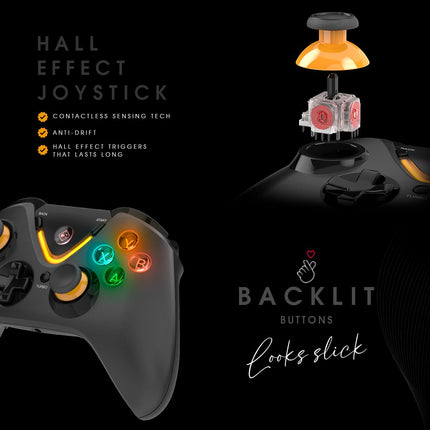 Cosmic Byte Ares Tri-Mode Wireless, Bluetooth, Wired Controller for PC – 2.4GHz, Bluetooth, USB-C Wired, Hall Effect Joysticks, Hall Effect Triggers, Turbo, Auto Turbo,Dual Vibration with levels - Unboxify