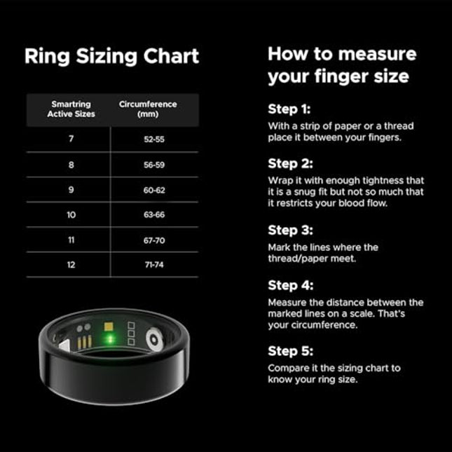 Boat SmartRing Active Plus, Auto HR, Sleep, SpO2, Stress & Skin Temperature Monitor, Stainless-Steel Build, 5 ATM, Weighs Only 5 gm, Portable Charging Case, Smart Ring for Men (10, Midnight Black) - Unboxify