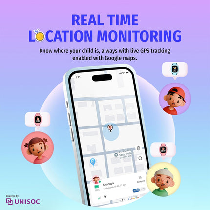 Noise Junior Explorer 2 Smart Watch for Kids with 4G SIM Compatible, 2-Way Video & Voice Calling, Geofencing, Real Time Location Monitoring via Google Maps, IP68, SOS Emergency Alerts (Frost Pop) - Unboxify