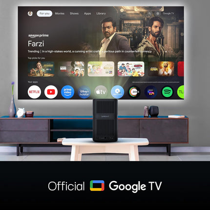 Lumio Arc 5 Projector | Official Google TV & Netflix | 1080p Full HD | 4K Downscaling via HDMI | 200 ANSI Lumens | 100" Screen | Auto Keystone, Obstacle Avoidance | Dolby Audio | Bluetooth Speaker - Unboxify