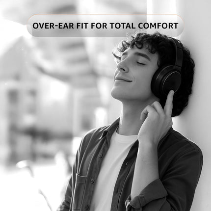 Amazon Basics Pro Series ANC Over Ear Wireless Headphones, Hybrid ANC (Up to 38 dB), Bluetooth 5.3, 28 Hr Playtime, Noise Cancelling with Mic, 40mm Drivers, Ergonomic Foldable Design, Black - Unboxify