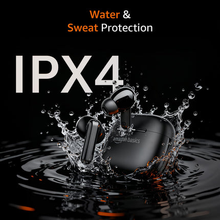 Amazon Basics Pro Series ANC Wireless in Ear Earbuds, Bluetooth 6.0 TWS Earphones with Mic, Active Noise Cancellation, 4 Mics ENC, 55H Playtime, Smart Touch Control, IPX4 Water Resistant (Black) - Unboxify