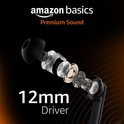 Amazon Basics Pro Series ANC Wireless in Ear Earbuds, Bluetooth 6.0 TWS Earphones with Mic, Active Noise Cancellation, 4 Mics ENC, 55H Playtime, Smart Touch Control, IPX4 Water Resistant (Black) - Unboxify