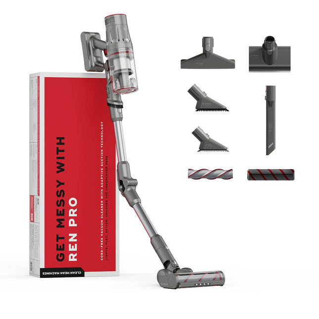 NUUK REN PRO Stick Cordless Vacuum Cleaner For Home Use | 34kPa Suction, 8 Attachments | Adaptive Suction Technology | HEPA Filter & Multi-Cyclone Filtration | Handheld Vacuum Cleaner with Flexistick™