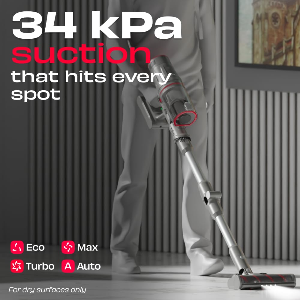 NUUK REN PRO Stick Cordless Vacuum Cleaner For Home Use | 34kPa Suctio ...