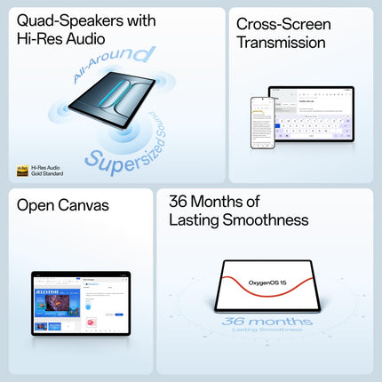 OnePlus Pad Lite with Biggest Battery in Segment 9340 mAh, 11"(27.94 cm) Display with 500 nits Brightness & 11 Hrs of Video Playback, 8GB RAM 128GB Storage, LTE, Aero Blue