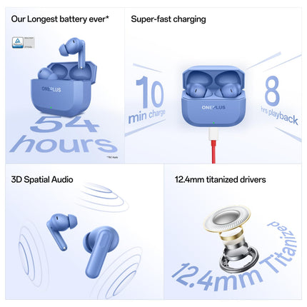 OnePlus Nord Buds 3r TWS Earbuds up to 54 Hours Playback, 2-mic Clear Calls, 3D Spatial Audio, AI Translation, 12.4mm Drivers, Dual-Device Connectivity, 47ms Low Latency - Ash Black