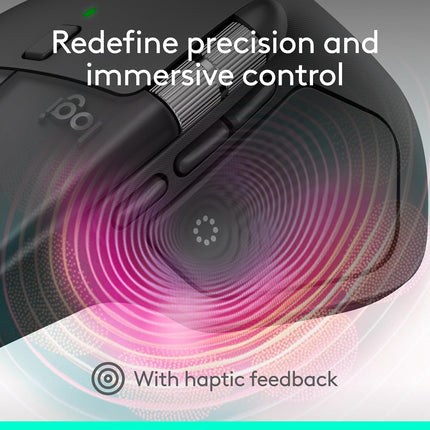 Logitech MX Master 4, Ergonomic Wireless Mouse with Advanced Performance Haptic Feedback, Ultra-Fast Scrolling, USB-C Charging, Bluetooth, Windows, MacOS - Graphite - Unboxify