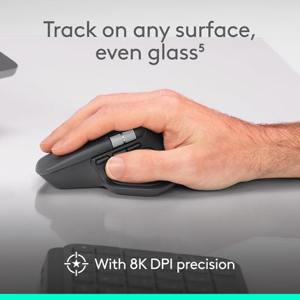 Logitech MX Master 4, Ergonomic Wireless Mouse with Advanced Performance Haptic Feedback, Ultra-Fast Scrolling, USB-C Charging, Bluetooth, Windows, MacOS - Graphite - Unboxify