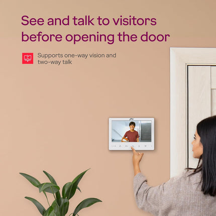 Godrej Security Solutions Seethru NeX White Video Door Phone | 7-Inch TFT LCD with Touch Button | Support 2 Way Talk & IR LED for Night Vision | Motion Detection | Hands-Free Calling - Unboxify