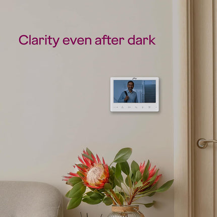 Godrej Security Solutions Seethru NeX White Video Door Phone | 7-Inch TFT LCD with Touch Button | Support 2 Way Talk & IR LED for Night Vision | Motion Detection | Hands-Free Calling - Unboxify