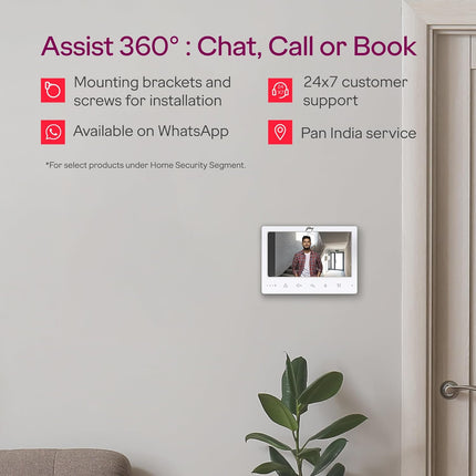 Godrej Security Solutions Seethru NeX White Video Door Phone | 7-Inch TFT LCD with Touch Button | Support 2 Way Talk & IR LED for Night Vision | Motion Detection | Hands-Free Calling - Unboxify