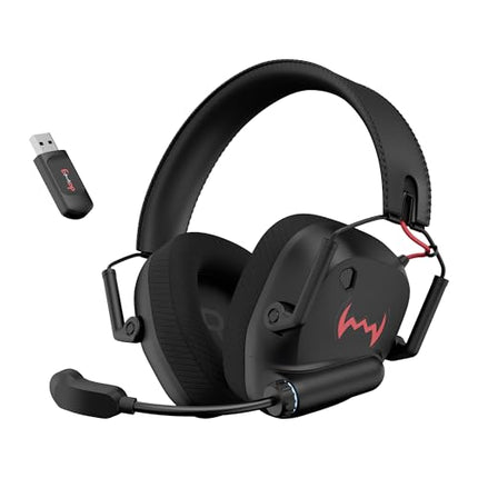 daWg HeadBug G60 Lightweight Wireless Gaming Headphones, 20ms Ultra Low Latency (2.4GHz), Bluetooth v5.4, 40mm Neodymium Drivers, Crystal Clear Mic, Soft Leatherlite Headband, for PS5, PS4, PC, Mobile - Unboxify
