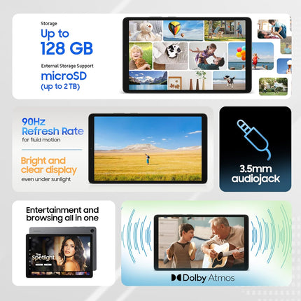 Samsung Galaxy Tab A11, 22.05 cm (8.7 inch) TFT LCD Display, Wi-Fi + LTE Tablet, Gray