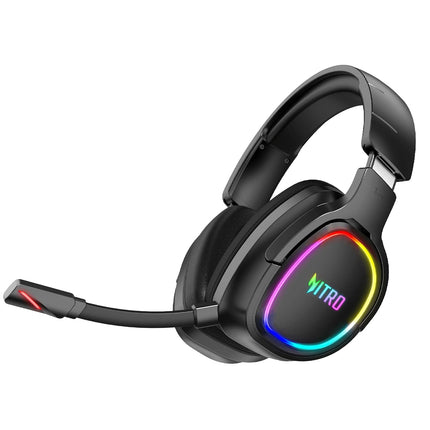 acer Nitro Triple-Mode Gaming Headset | Bluetooth + 2.4GHz USB-C/USB-A Dongle + Wired | 50mm Drivers | 7.1 Virtual Surround | Running RGB | Low Latency <30ms | Flexible LED Mic | Windows/Android/iOS - Unboxify