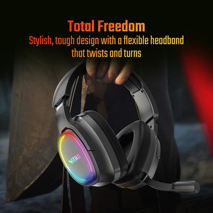 acer Nitro Triple-Mode Gaming Headset | Bluetooth + 2.4GHz USB-C/USB-A Dongle + Wired | 50mm Drivers | 7.1 Virtual Surround | Running RGB | Low Latency <30ms | Flexible LED Mic | Windows/Android/iOS - Unboxify