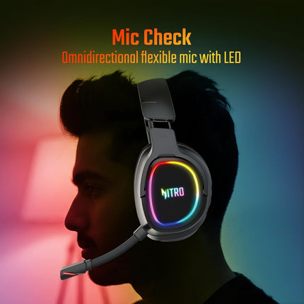 acer Nitro Triple-Mode Gaming Headset | Bluetooth + 2.4GHz USB-C/USB-A Dongle + Wired | 50mm Drivers | 7.1 Virtual Surround | Running RGB | Low Latency <30ms | Flexible LED Mic | Windows/Android/iOS - Unboxify