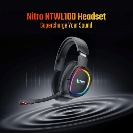 acer Nitro Triple-Mode Gaming Headset | Bluetooth + 2.4GHz USB-C/USB-A Dongle + Wired | 50mm Drivers | 7.1 Virtual Surround | Running RGB | Low Latency <30ms | Flexible LED Mic | Windows/Android/iOS - Unboxify