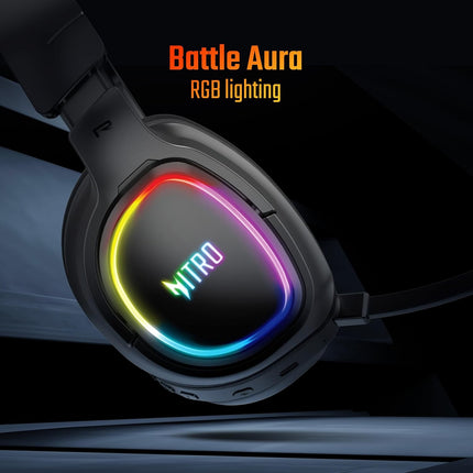 acer Nitro Triple-Mode Gaming Headset | Bluetooth + 2.4GHz USB-C/USB-A Dongle + Wired | 50mm Drivers | 7.1 Virtual Surround | Running RGB | Low Latency <30ms | Flexible LED Mic | Windows/Android/iOS - Unboxify