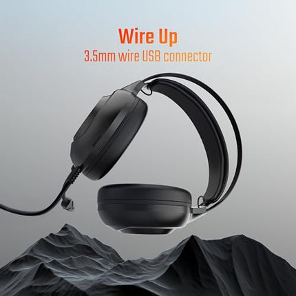 acer Nitro Wired Gaming Headset | 50mm Drivers | 3.5mm Audio + USB RGB Lighting | Omnidirectional Mic with LED | Flexible Dual Headband | 20Hz–20kHz | Strong Build | Windows, Android, iOS Compatible
