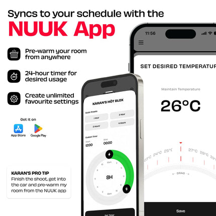 NUUK HÖT BLOX Smart OFR | Free Storage Bag | Remote Control & Smart App | Up to 20% Energy Savings | 30% Faster Heating | 11 M-Shaped Fins | 2200W Power | 4 Heat Modes | Oil Heater For Home - Unboxify